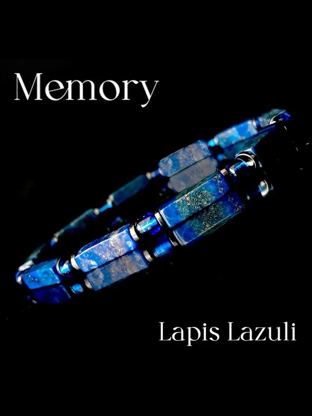 Lapis Lazuli Memory Bracelet - Deep Blue Gemstone